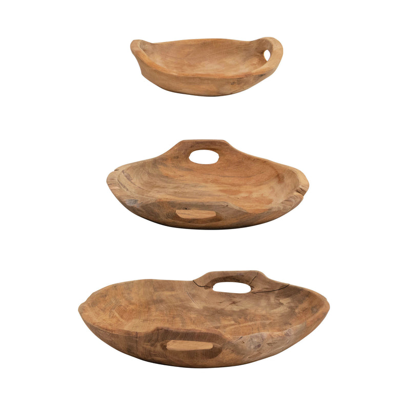Teakwood Bowls with Handles