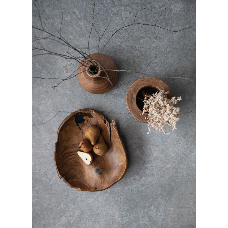 Paulownia Wood Vase - Walnut Stain