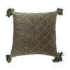 Quilted Cotton Velvet Pillow - Green