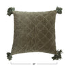 Quilted Cotton Velvet Pillow - Green