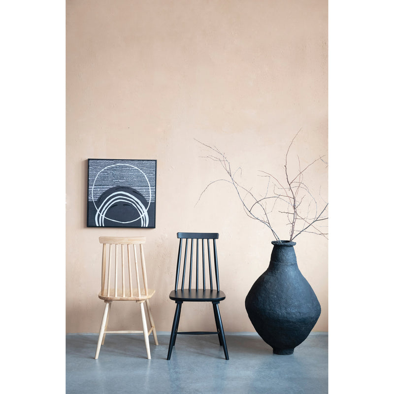 Paper Mache Floor Vase - Black
