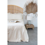 Woven Cotton Jacquard Queen Bed Cover with 2 Ruffled Standard Shams