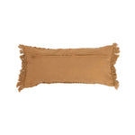 Woven Cotton Lumbar Pillow with Fringe - Toffee