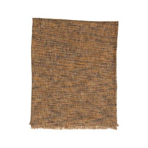 Cotton and boucle throw in a copper and black colour.