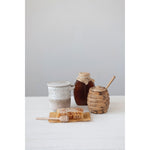 Teakwood Honey Jar with Wood Honey Dipper