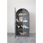 Arched Metal Cabinet with Glass