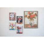 Wood Framed Wall Décor with Flowers in Vase