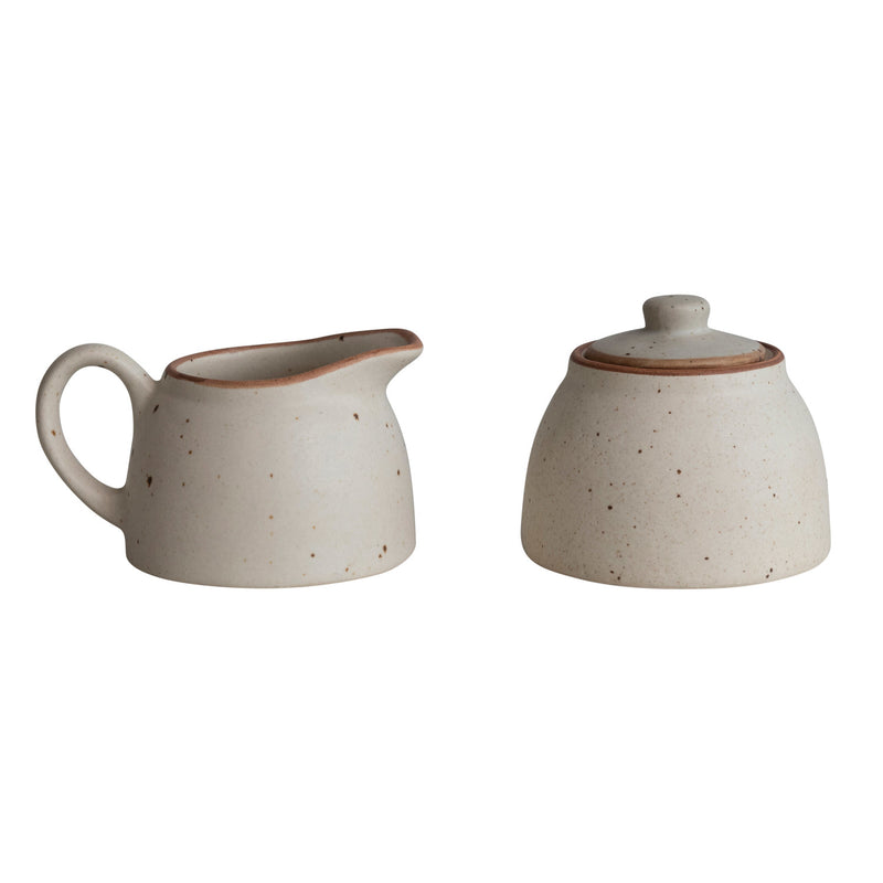 Stoneware Creamer & Sugar Jar Set