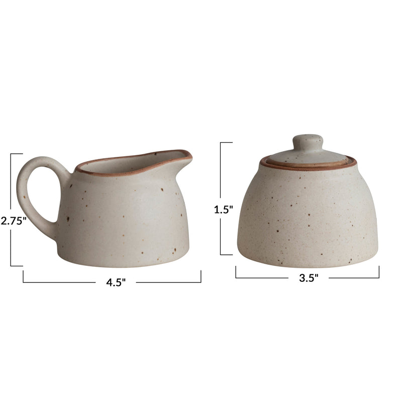 Stoneware Creamer & Sugar Jar Set