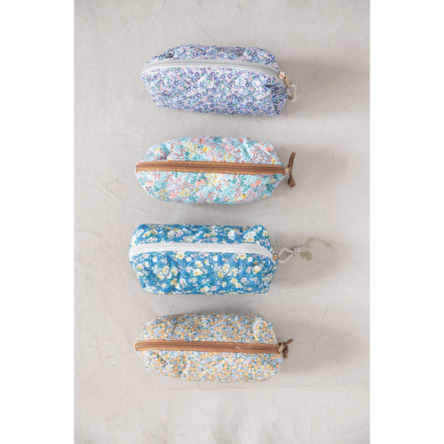 Quilted Cotton Floral Chintz Zip Pouch