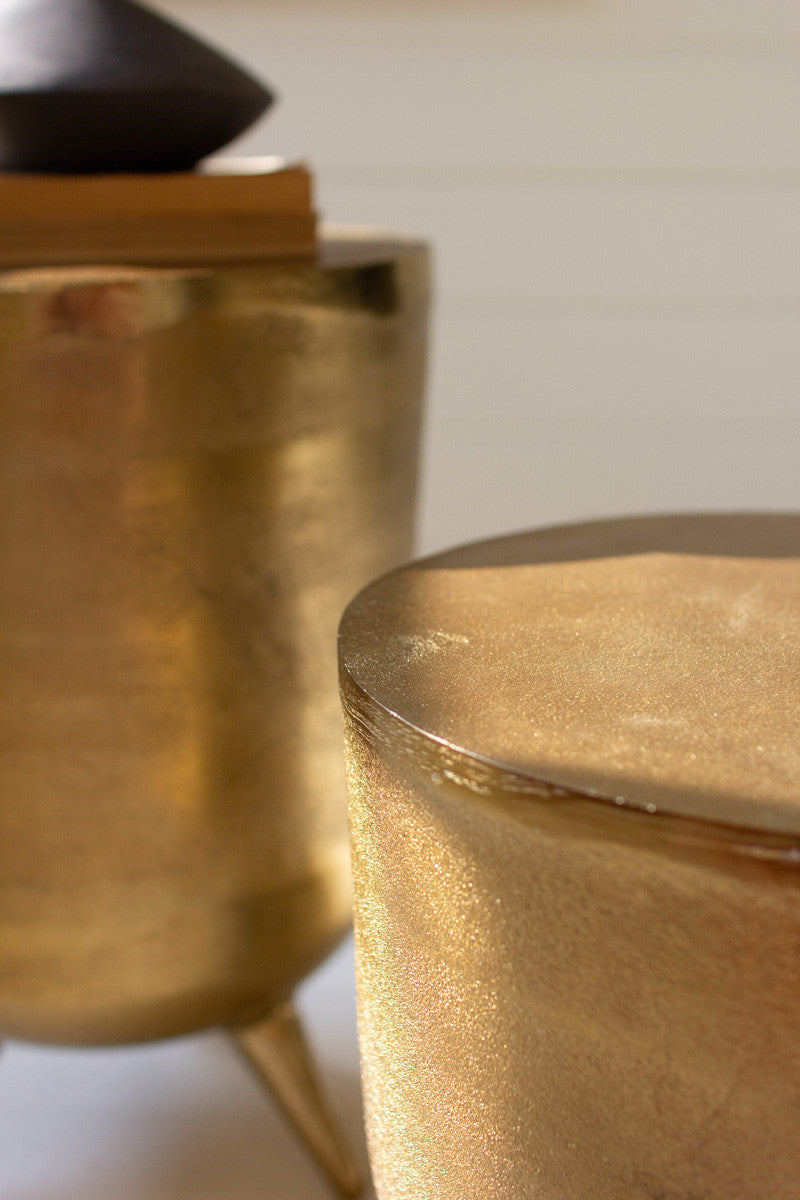 Antique Brass Drum Table