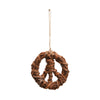 Hand Woven Rattan Peace Sign Ornament