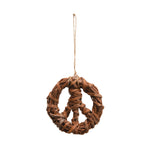 Hand Woven Rattan Peace Sign Ornament