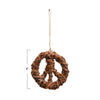 Hand Woven Rattan Peace Sign Ornament