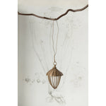 Metal and Wire Acorn Ornament - Brass