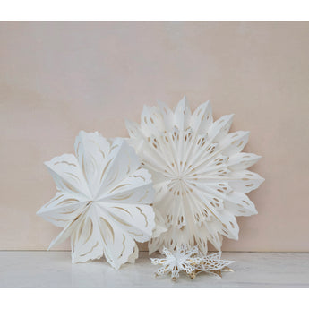 30" Paper Snowflake Ornament - White