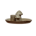 Stoneware Mushroom Taper Holder