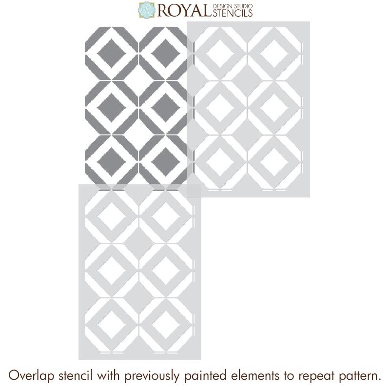 Bird's Eye Ikat Allover Stencil