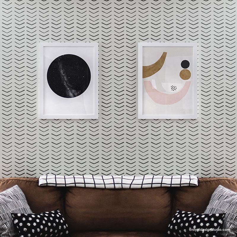 Ashanti Arrow Allover Wall Stencil