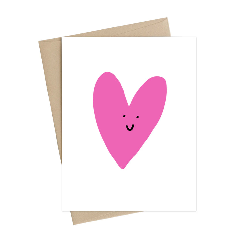 Pink Heart Smiley Card