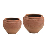 2 sizes of Textured Terracotta Pot