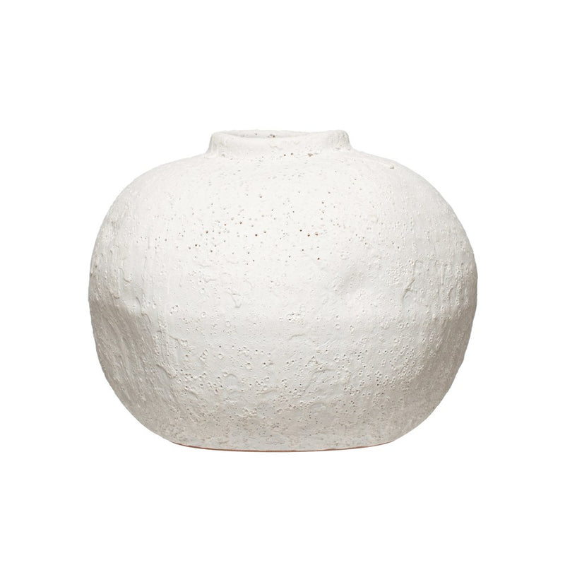 Terracotta Vase Volcano Finish - White