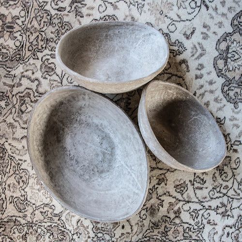 Oval Paper Mache Bowl