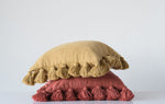 Cotton Pillow with Tassels - Mustard (Down Fill)
